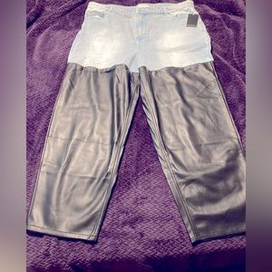 Eloquii size 20 denim and faux leather new